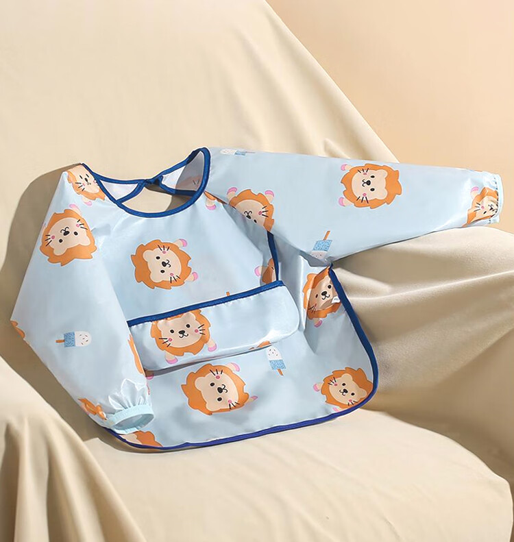 9I9 Baby Eating Smock, Waterproof Long-Sleeve Infant Apron, Kindergarten Drawing Reverse Wear, Anti-Dirt, 2-Piece Set, A124 10