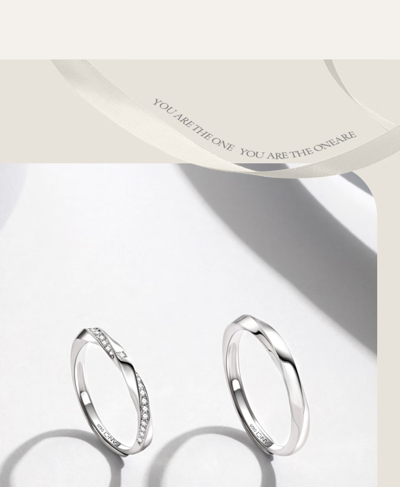 Fanci Mobius Love River Couple Rings Set Anniversary Birthday Gift for Girlfriend 10