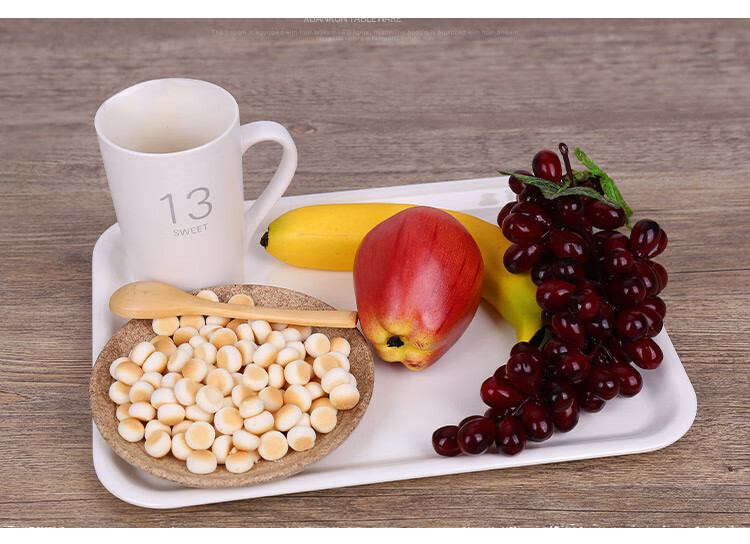 Quanshi A5 Melamine Tea Tray, Plastic Rectangular Tray, Fruit Plate, Food Tray, Canteen Meal Plate, Serving Dish, Large Size 8