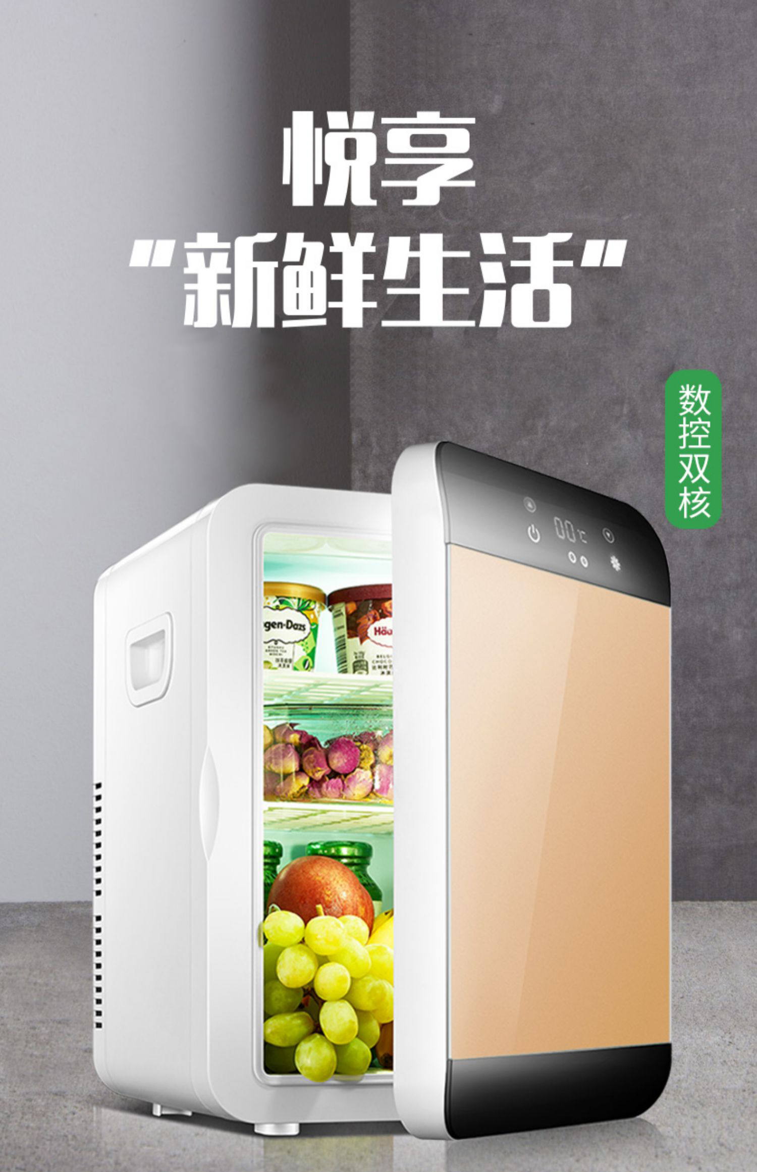 16l迷你小冰箱冷冻小型宿舍车载家用寝室学生制冷单人用wj16l数显白色