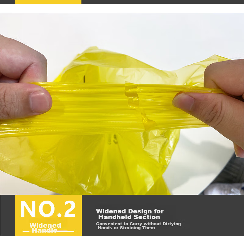 Weijia Yellow Medical Waste Bags 100pcs 20L Flat Mouth Garbage Bags for Hospital Clinic 50x60cm 3 Mil 7