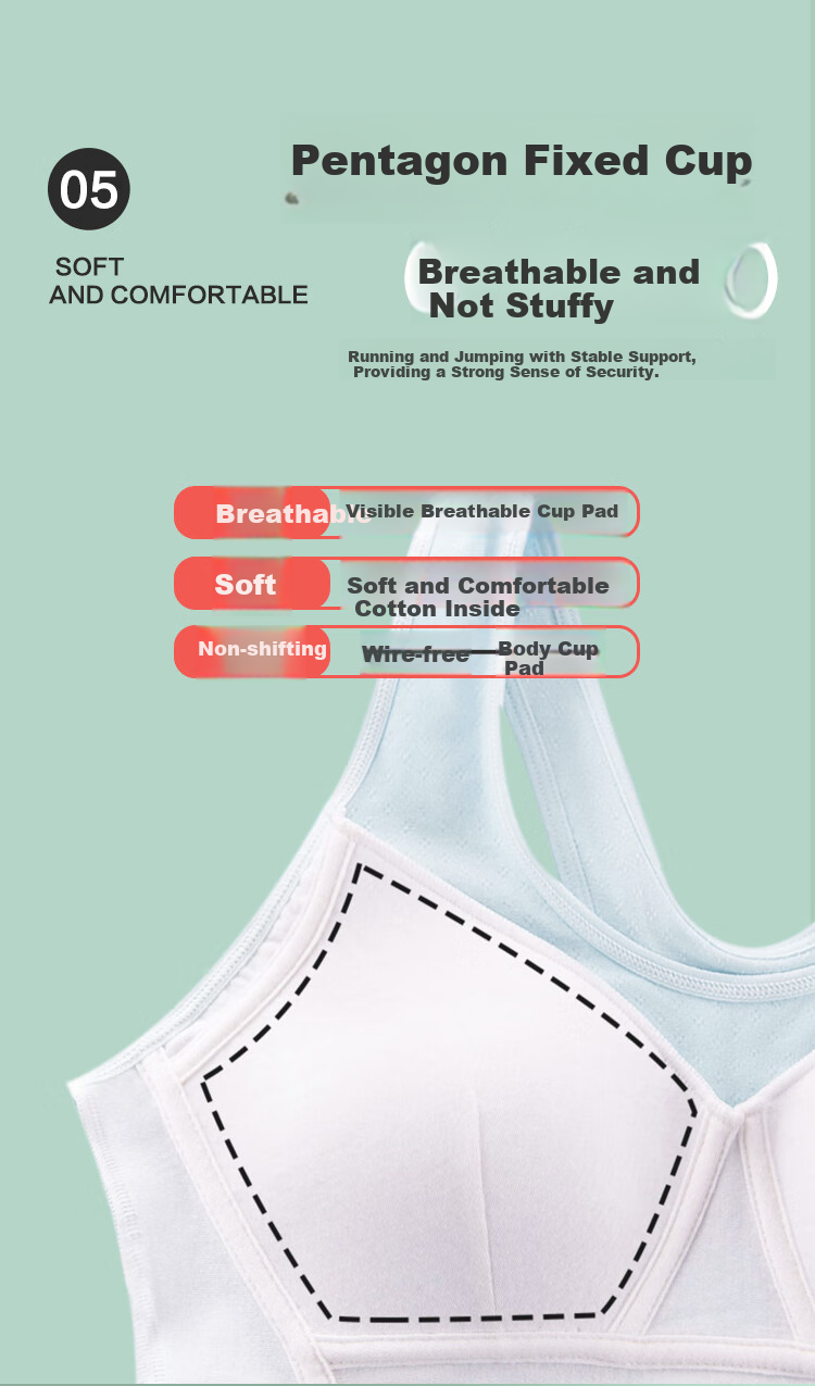Hodohome Girls' Underwear, Puberty Stage Two, Mesh Breathable Bra, Middle School Student Wireless Vest, 038A80 7