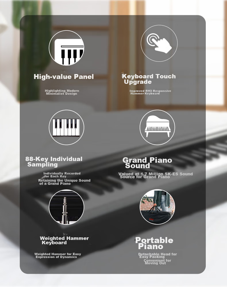Kawai Digital Piano ES120, Black, 88 Weighted Keys, for Adults And Children, Performance Digital Piano + Gift Package 2