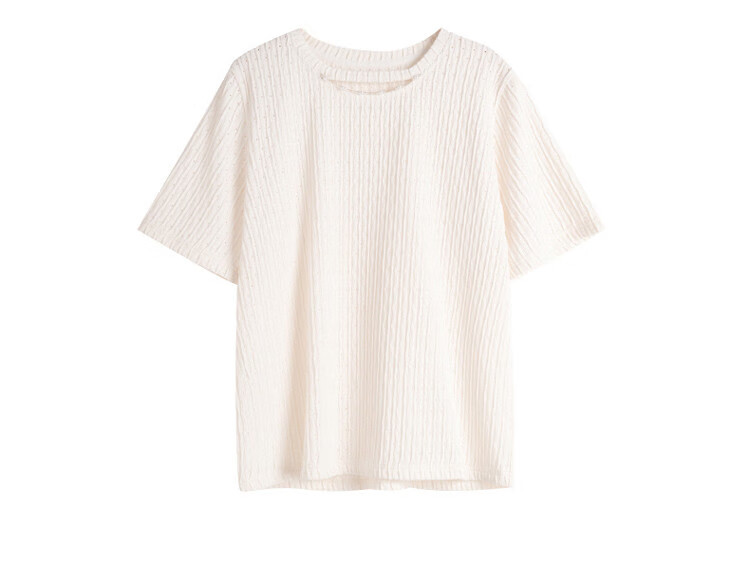 Olrain [Advanced Commuter Knit Top] Short-Sleeve T-Shirt, Summer Women's Wear, Distinct Textured Blouse, Apricot Color, Size M 21