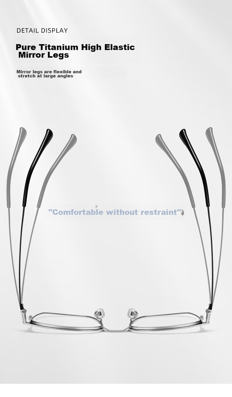 CAPONI Japanese Imported Photochromic Reading Glasses for Men, Smart Zoom Ultra-Light Semi-Rimless High-Definition Anti-Blue Light Pure Titanium Bifocal 7