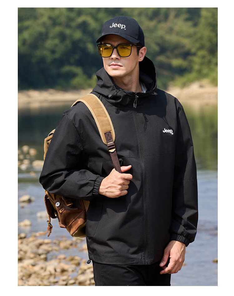 JEEP Outdoor Mountain Series Spring And Autumn 2026 Men's Sports Jacket, Loose-Fitting Hooded Cardigan Coat for Me 15