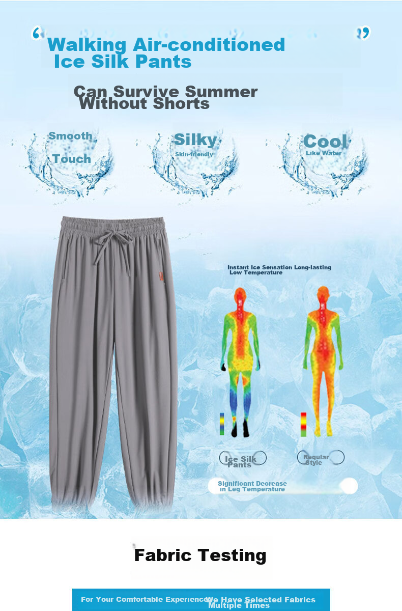 LangSha Ice Silk Sports Pants for Women, Summer Loose-Fit Joggers, Quick-Dry Thin Sun Protection Cool Lantern Pants Casual Trousers for Wome 4