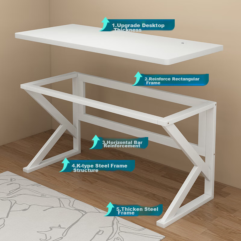 Yameile Gaming Desk, Thickened Solid Wood Core Computer Desk, Office Desk, Study Desk, Simple Writing Workstatio