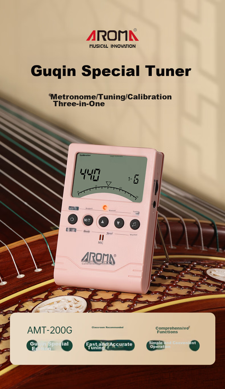 AROMA Guzheng Tuner, Specialized for Guzheng, Electronic Metronome, Three-In AMT-200G [White] 1