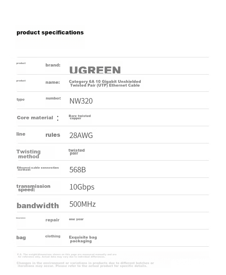 UGREEN Cat6A Pure Copper 10 Gigabit Patch Cord, Ethernet Cable for Home Computer Network Engineering, 8-Core Twisted Pair Cable, Compatible with Gigabit And 2.5G, 25 Meters, 35808 19