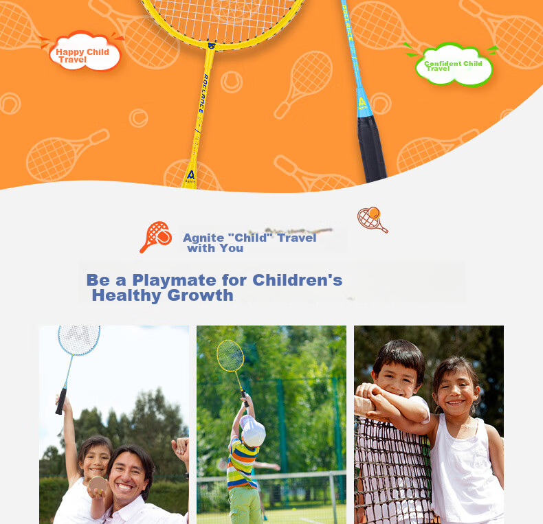 Deli Children's Badminton Racket, Outdoor Sports, Parent-Child Entertainment, Lightweight Pair Rackets 2
