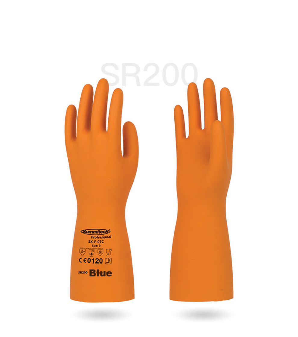 LANON SR242 Imported Natural Rubber Acid And Alkali Resistant Industrial Gloves, Chemical Protective Work Gloves, Laboratory Extended Version, 42cm, Size L 11