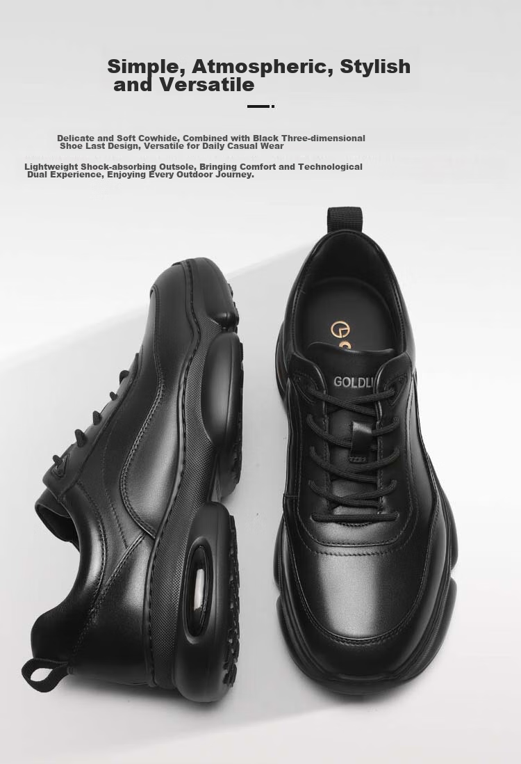 Goldlion Men's Shoes, Thick-Soled Casual Shoes, Soft And Durable Outdoor Trendy Versatile Sneakers, G559430518AAA, Black, Size 41 3