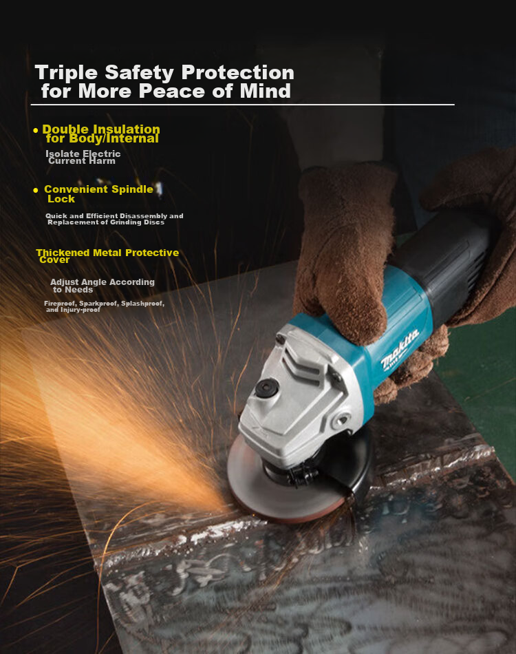 MAKITA Angle Grinder, Cutting Machine, Polisher, Hand Sanding Wheel, Rear Switch M9513B 13