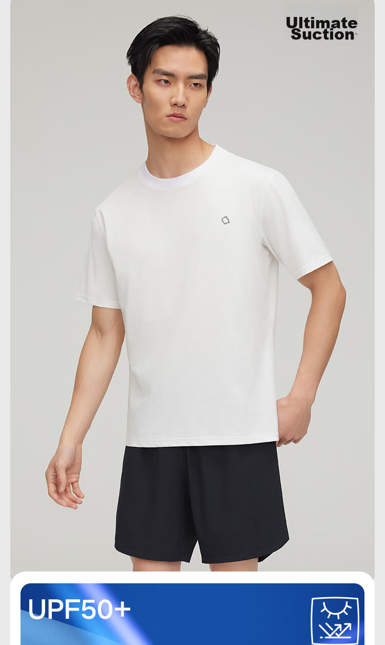 HLA 【Zui Huxi-Air8S】Short Sleeve Sweatshirt Unisex Moisture-Wicking Quick-Dry Couple Basic Base Layer 2-Pack 11