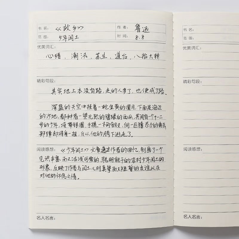 Kelangxinsheng [Back to School Essential] A5 Student Reading Notebook, 32K Pages, Elementary School Extracurricular Reading Record Book, Copybook, Homework Book, Fairy Tale World