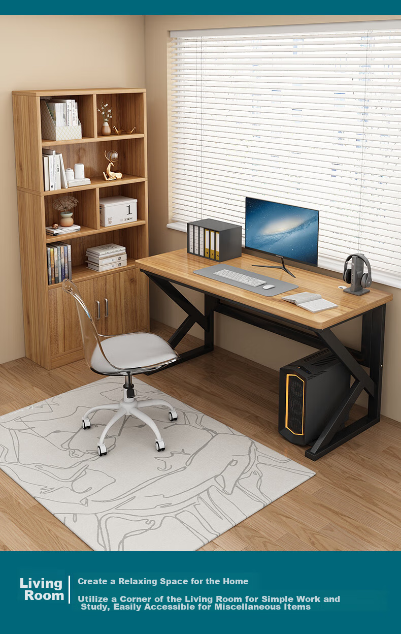 Yameile Gaming Desk, Thickened Solid Wood Core Computer Desk, Office Desk, Study Desk, Simple Writing Workstatio 13