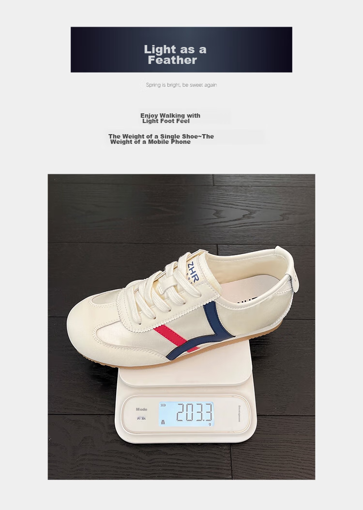 ZHR Dexun Women's Retro Soft-Soled Low-Top Shoes, Sports Commuter Casual Shoes, Versatile Fashionable New White Sneakers 10