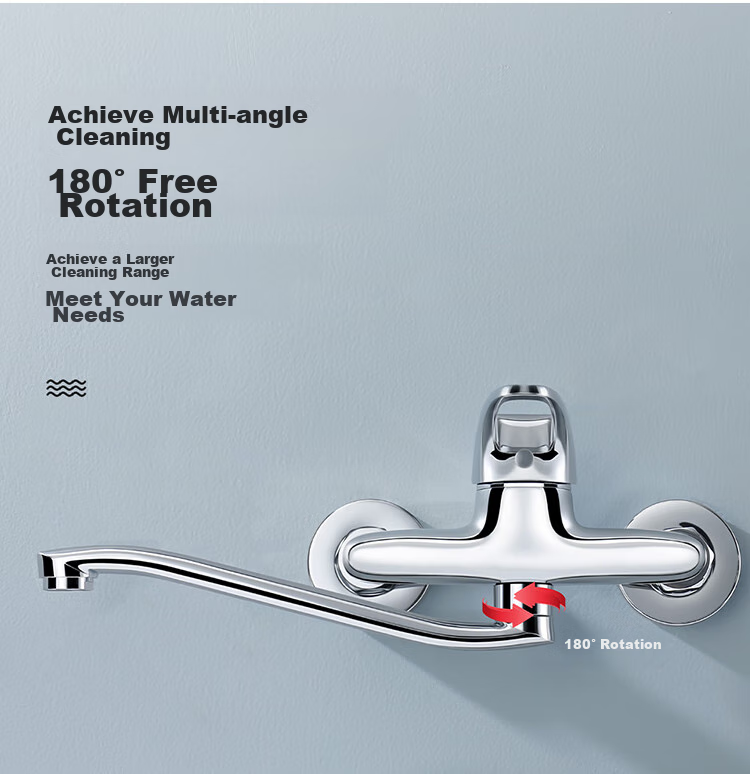 Larsd Wall-Mounted Kitchen Faucet, Hot And Cold Rotatable Sink Faucet for Vegetable Washing Basin And Balcony, Mixing Valve Faucet LD75012 3