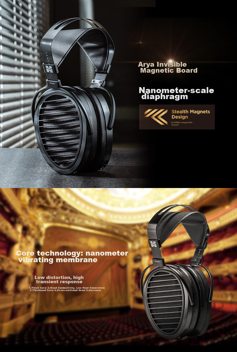 HIFIMAN Arya Recording Engineer Invisible Magnetic Version, Diaphragm Plate, HIFI Audiophile Headphones 2