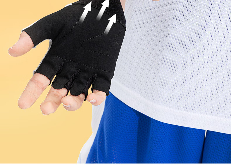 Li-Ning Children's Sports Gloves, Cycling Fingerless Gloves for Teenagers, Wrist Guards, Non-Slip Climbing Gloves, Bicycle Wheel Skating Single Bar Fitness Gloves 4