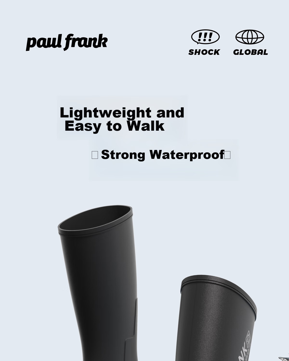 Paul Frank Tall Rain Boots, Stylish Waterproof Shoes, Outdoor Rain Boots, Wear-Resistant Fishing Boots, Elastic Ankle Cuffs, Size 41 Runs Large 1