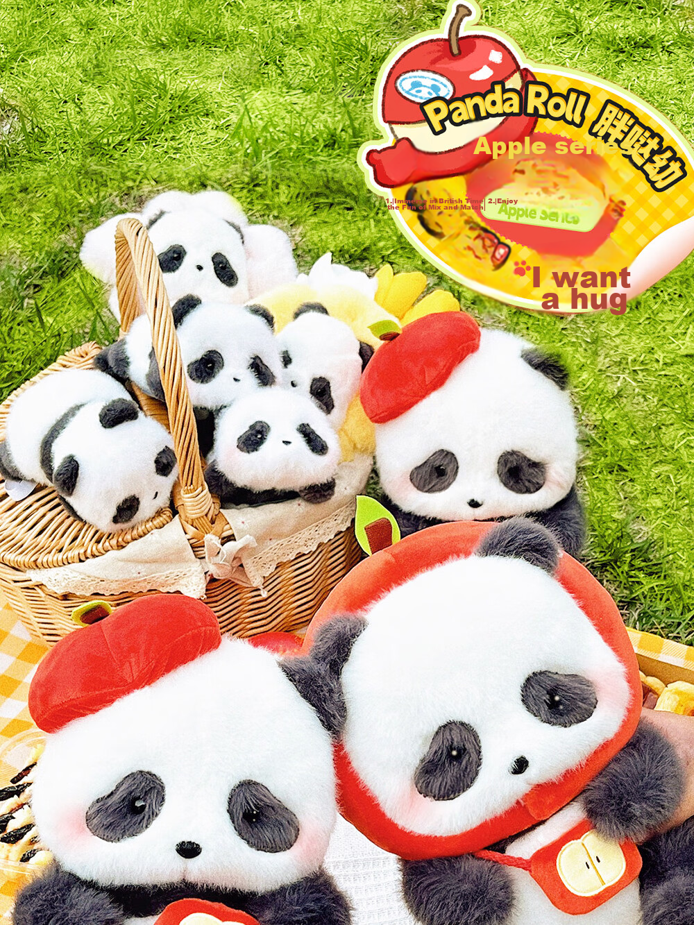 52TOYS Panda Roll Plush Bear Stuffed Animal Toy, Shoulder Pet Accessory, Mid-Autumn Festival Gift 1