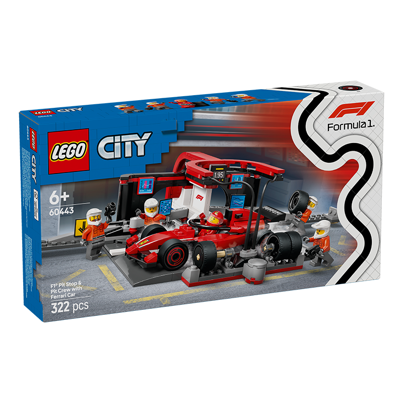 LEGO City 60443 Ferrari F1 Race Car Repair Stand, Toy for Boys And Girls, Children's Birthday Gift, Decoratio