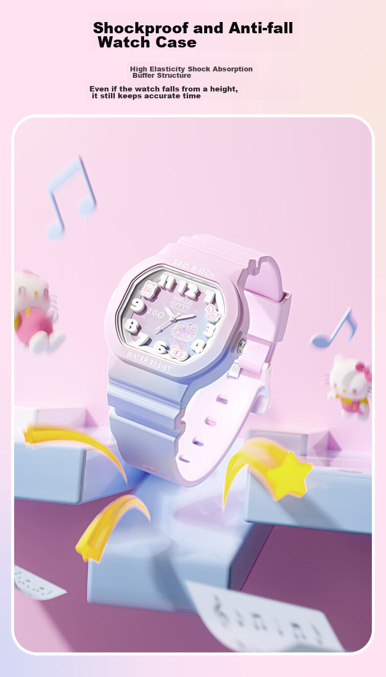 Hello Kitty [50th Anniversary Limited Edition] Watch for Female Students, Primary And Middle School Children, Birthday Gift for Girls 357 9