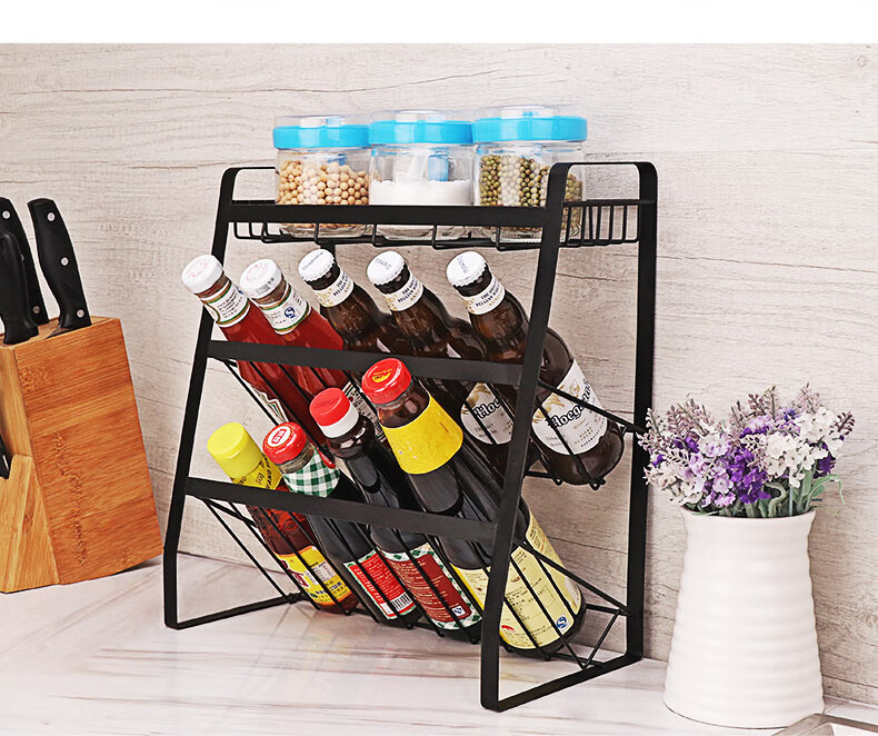 Youjialiangpin Extendable Multi-Layer Kitchen Storage Rack, Black, Length 32-58cm 6