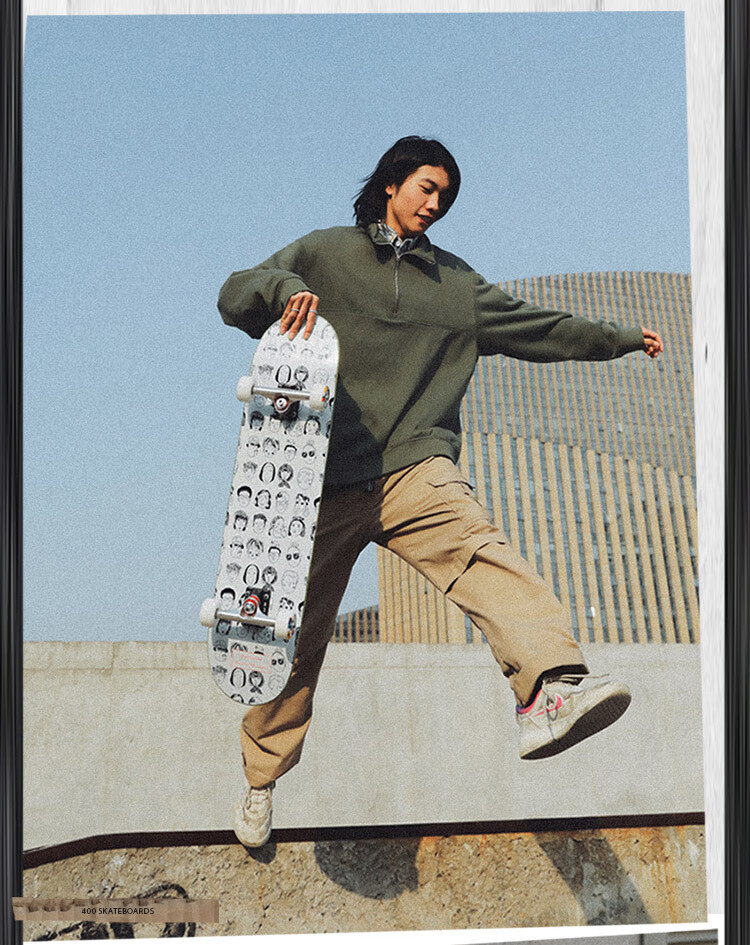 RMT Professional Skateboard Double Kick Four-Wheel Short Board for Tricks Beginners Adults Men Women Teens Kids 8