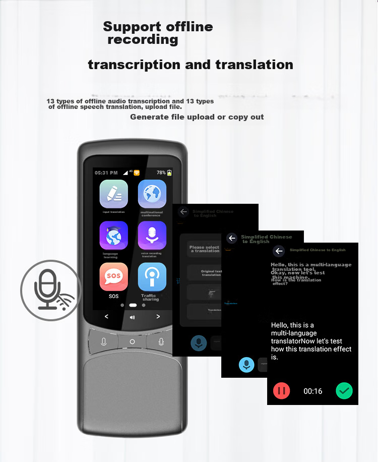 Zhiyoushuo Translation Device Z3 VSIM Five-Year International Data Plan Version, Real-Time Simultaneous Multi-Language Synchronous Translation for Overseas Travel, Portable Offline Photo And Audio Translation Tool for English, Japanese And Chinese 12