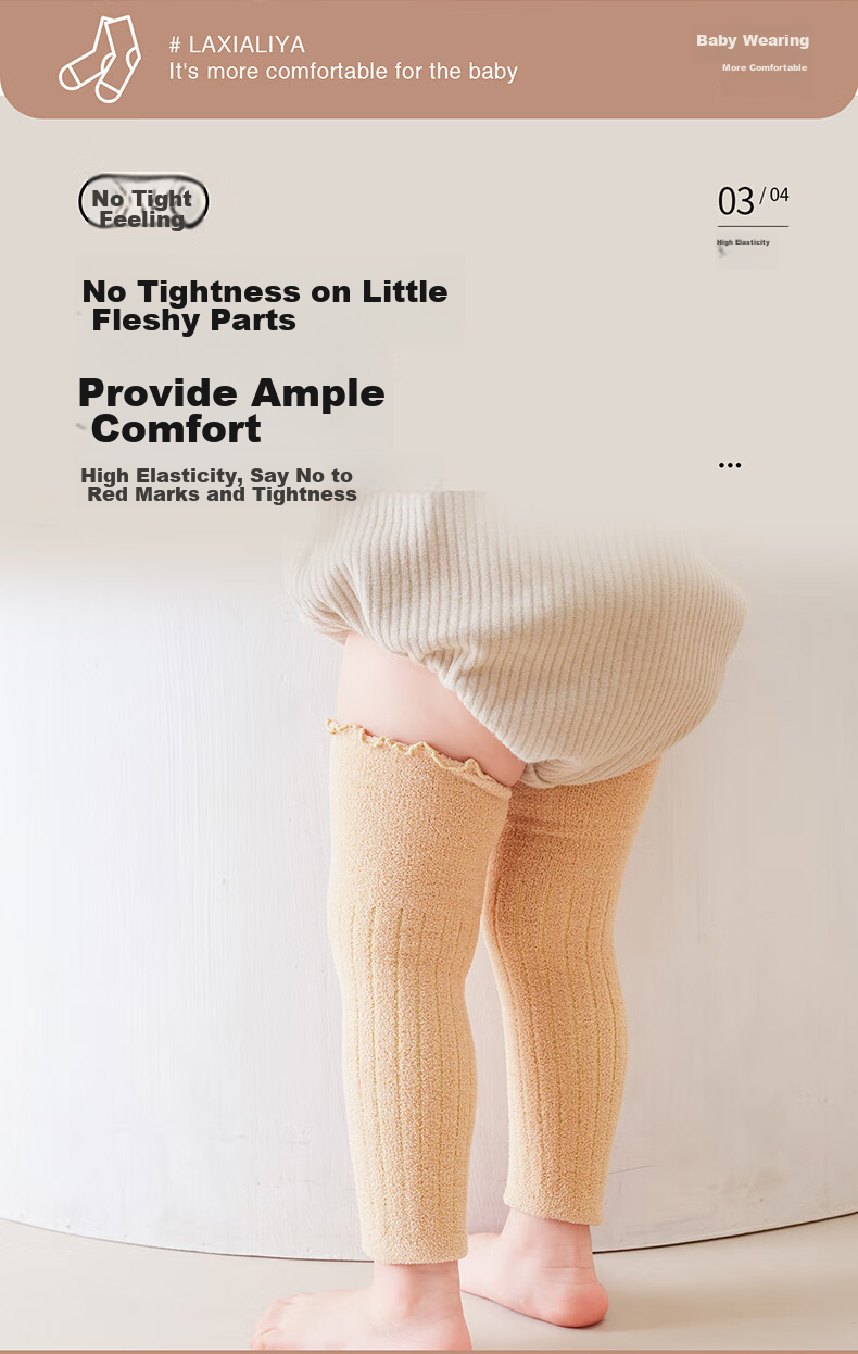 LAXIALIYA Children's Sock Covers, Baby Slouch Socks, Infant Thigh-High Socks, Knee-High Socks, Diaper Changing, Warm, Newborn Autumn And Winter 5