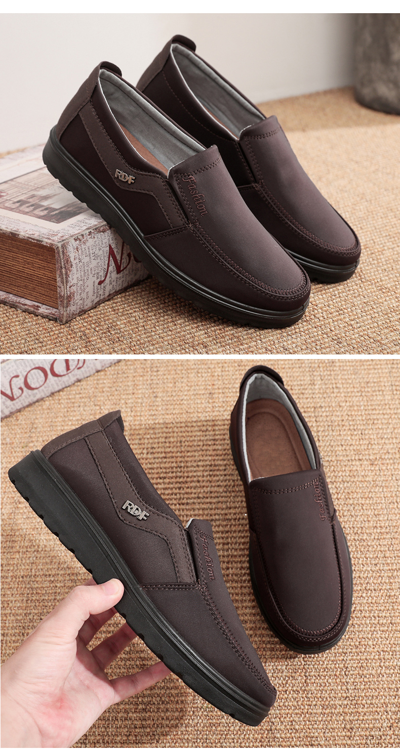Ankang Old Beijing Cloth Shoes for Men, Breathable Waterproof Dad Shoes, Soft-Soled AK33623 for Middle-Aged And Elderly, Coffee Color, Size 47 16