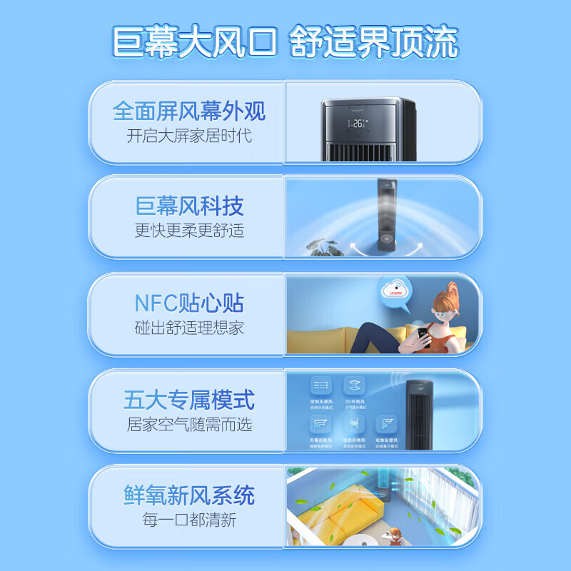 Leader空调海尔智家出品新风空调立式3匹家用冷暖新一级能效变频节能柜机自清洁空调KFR-72LW/01VDA81TU1