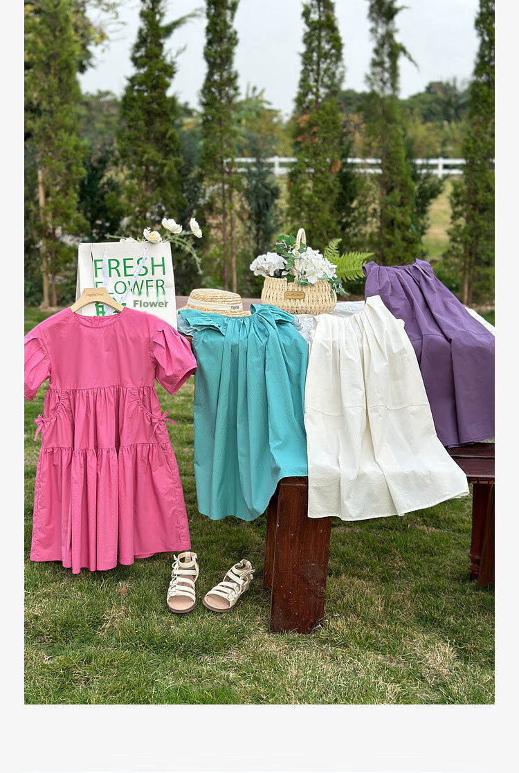 LUSON Chen Dazhu Girls' Summer Dress, 2025 New Style Children's Dress, Fashionable And Stylish Little Girl's Long Dress, Puff Sleeves 17