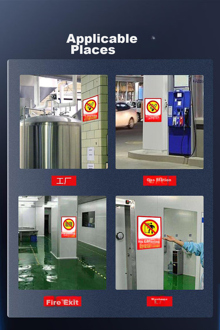 Yijuzhangning Safety Production Identification Stickers, Factory Safety Fire Prevention Slogan, 5 Pieces, 33*22.5cm Each 2