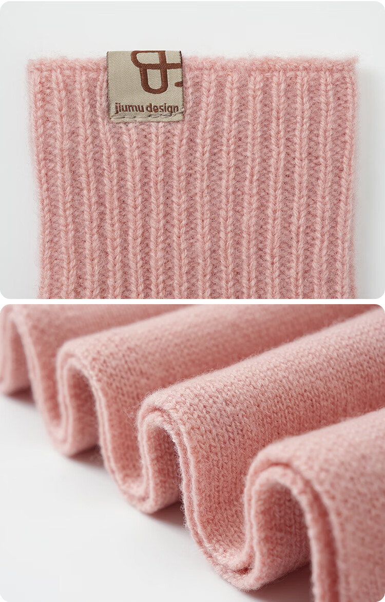 JIUMU Pure Wool Warm Scarf, Hat, and Gloves Set for Women Winter Birthday New Year Gift Box 13