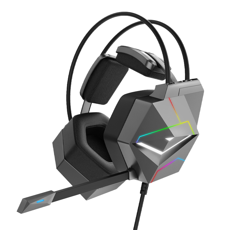 Taidu THS306A2 Phantom Eye Gaming Headset, Over-Ear USB 7.1 Surround Sound, E-Sports Headphones, PUBG Delta Action, Dark Gray