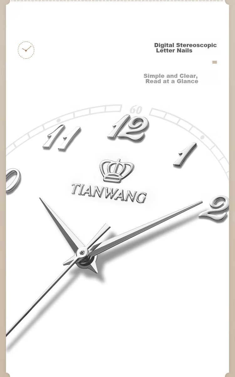 TIAN WANG Men's Watch, Student Watch Canghai Series Leather Strap Quartz White GS3886S.D.LC1.W 8