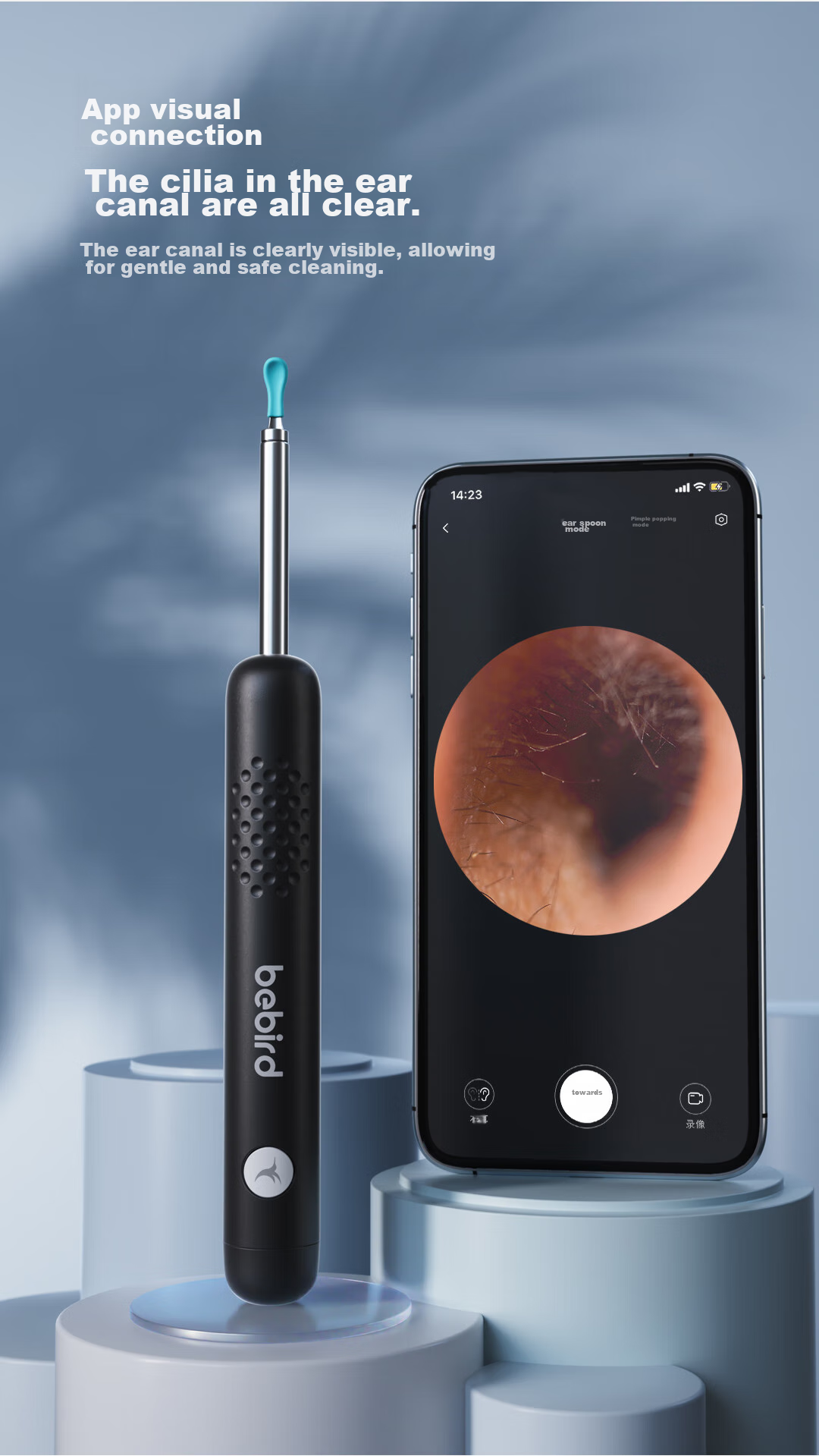 Bebird Visual Ear Pick, Ear Spoon, Ear Cleaning Stick, Hummingbird Ear Cleaning Tool, High-Definition Endoscope, K3 Pro Black 7