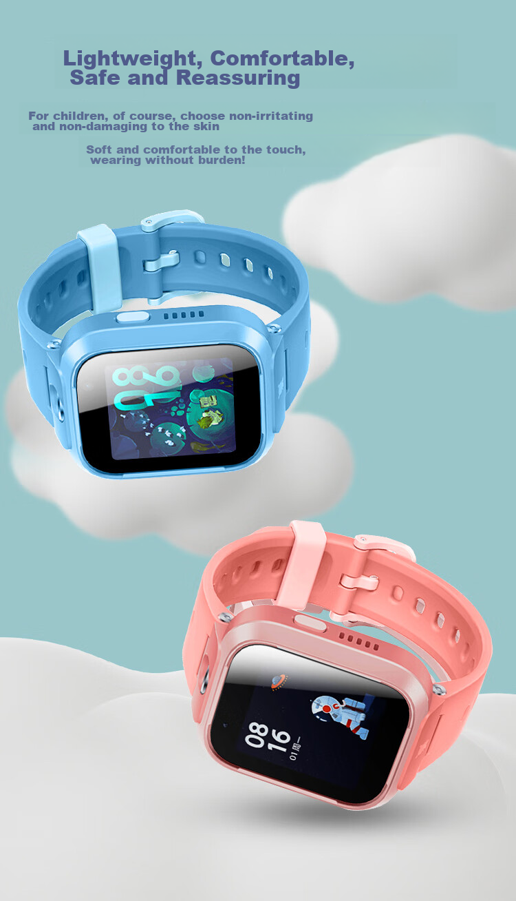 Freeson Compatible with Mitu Children's Smartwatch 6X Strap, Xiaomi Learning Watch 6x Strap, Detachable Replaceable Skin-Like Soft Silicone Wristband for Smart Video And Photo Watch, Blue 3