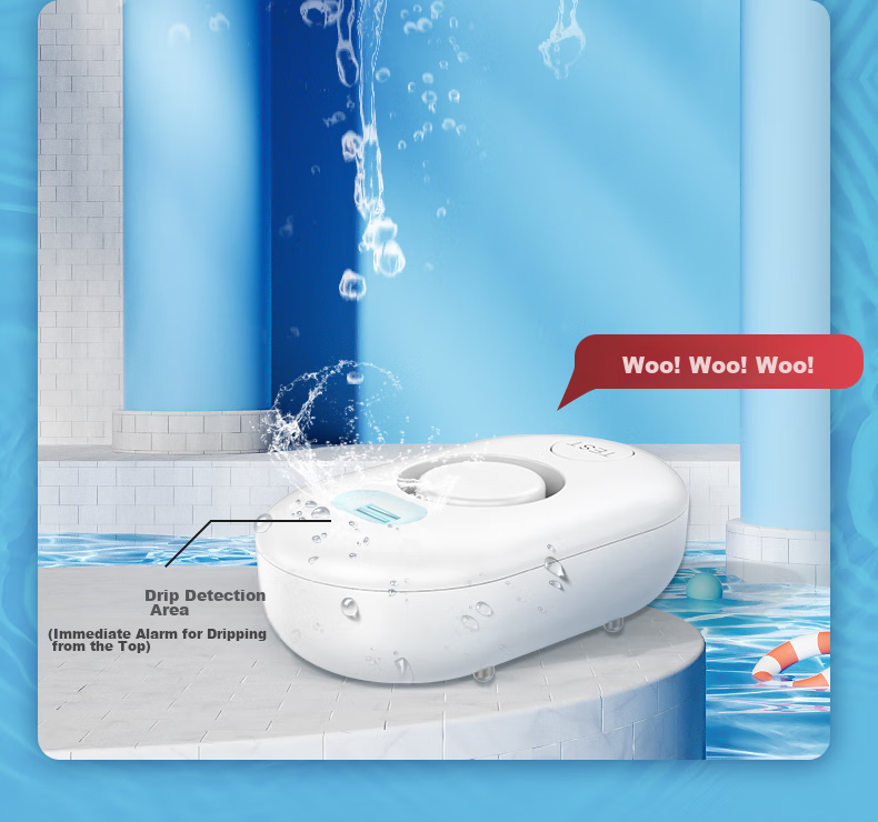 LFang WD61-433 Water Leak Sensor, Household Water Level And Leak Detection, On-Site Alarm, Battery-Powered 3