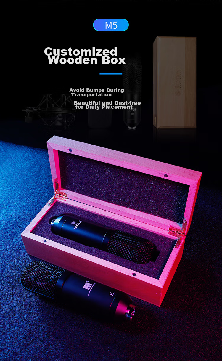 Aiken (iCON) Shield Capacitor Microphone for Shouting, Singing, Hosting Karaoke, Professional Recording, Live Streaming Equipment 9