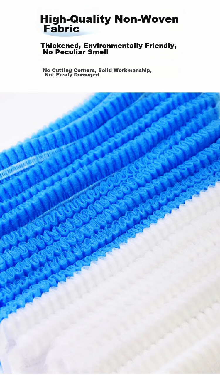 Gongzhe Disposable Hood, Thickened Non-Woven Dust-Free Hood, Strip Isolation Hood for Kitchen, GZ-T Blue, Pack of 100 7