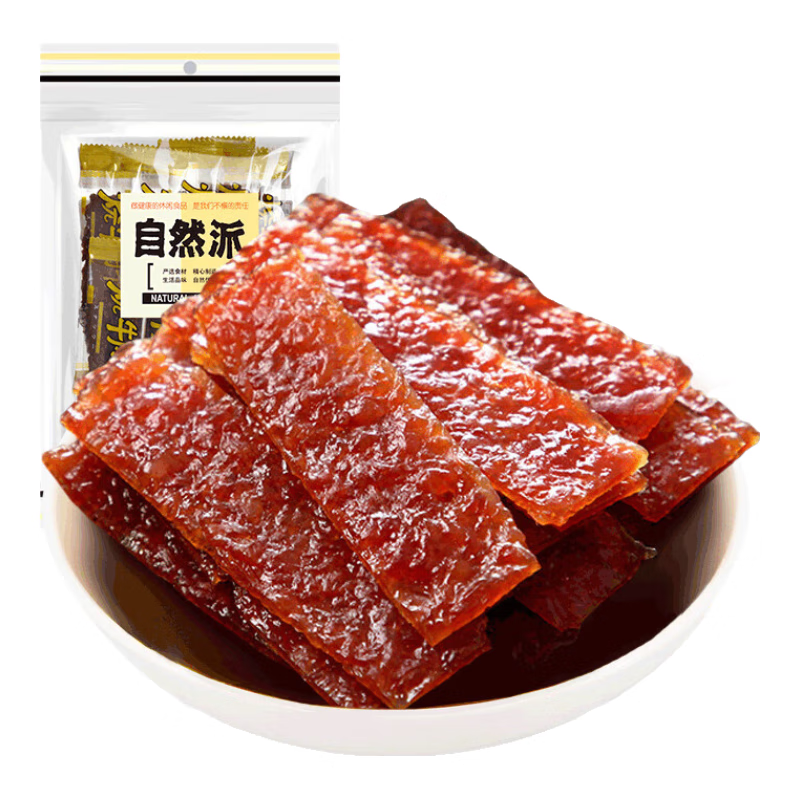 自然派炭烧牛肉脯 75g/袋风干牛肉干肉脯金典特产小吃牛肉即食办公室