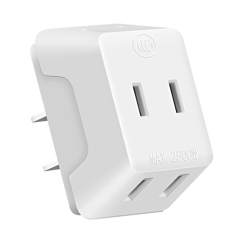 DELIXI Adapter Plug/Mini One-To Socket/Wireless Conversion Socket/power Converter, 3-Prong Two-Pole Socket without Switch