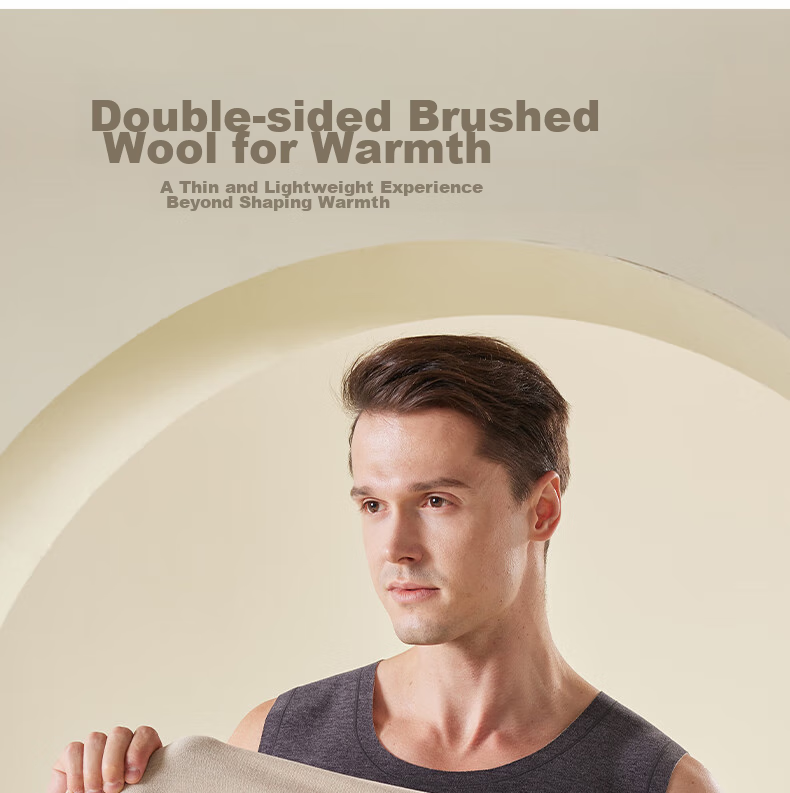 YUZHAOLIN Men's Thermal Vest, Autumn And Winter Seamless, Contains Wool And Silk, German Velvet, Large Size Undershirt Vest for Men, 2-Piece Set 7