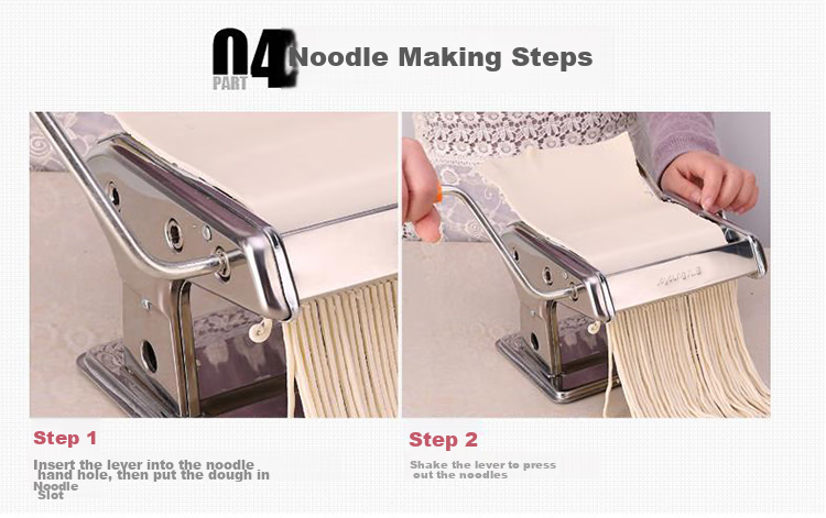 Joyoung Small Household Pasta Maker Stainless Steel Hand-Crank Noodle Machine Multi-Purpose Dough Roller And Cutter JYN-YM1 5