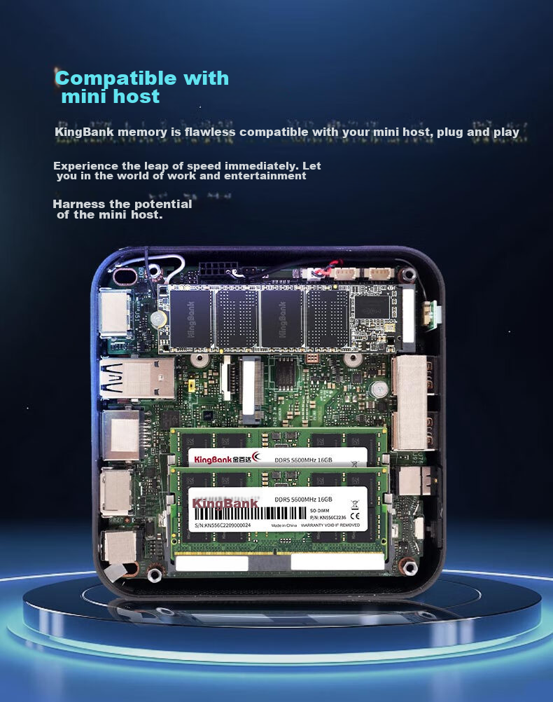 KINGBANK 16GB DDR5 5600 Laptop Memory Module, Compatible with Mini PC, Can Be Used in Dual Channel Configuratio 2